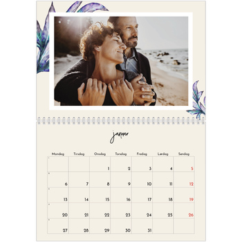 Fotokalender A4 dobbel — Malte blomster