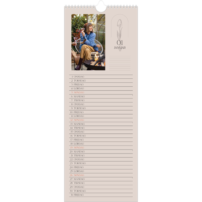 Fotokalender smal  — Enkel botanisk [Januar]