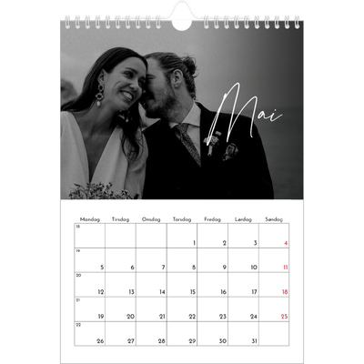 Fotokalender A4 (20 x 30 cm) — Elegant skrift [kalender-forside]