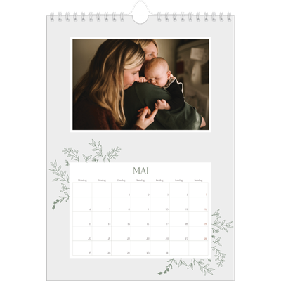 Fotokalender A4 (20 x 30 cm) — Håndtegnet blomster [kalender-forside]