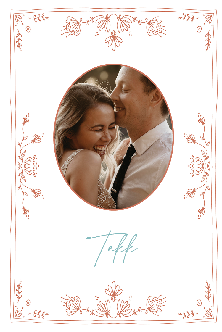 Takkekort — Blomstertegninger