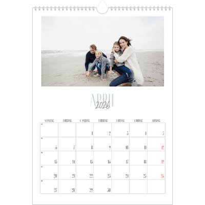 A3 Månedskalender — Flere fonter [April]