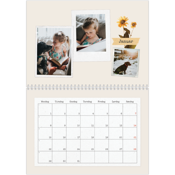 Fotokalender A4 dobbel — Vintage scrapbooking