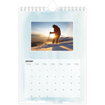 Fotokalender A5 — Vannfarger i bakgrunn