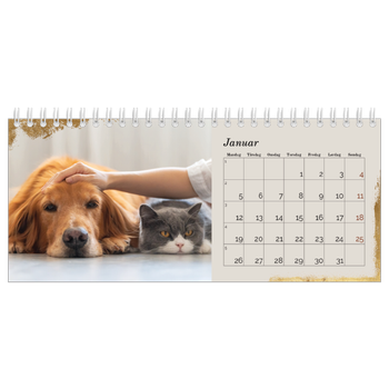 Bordkalender med foto — Gullfolie