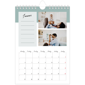 Fotokalender A5 — Kalender med "To do"-liste