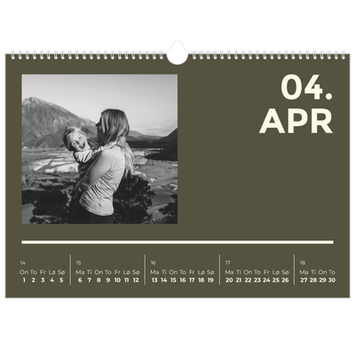 Fotokalender A3 — Moderne og dristig [April]