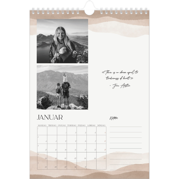 Fotokalender A4 — Velvære-sitater