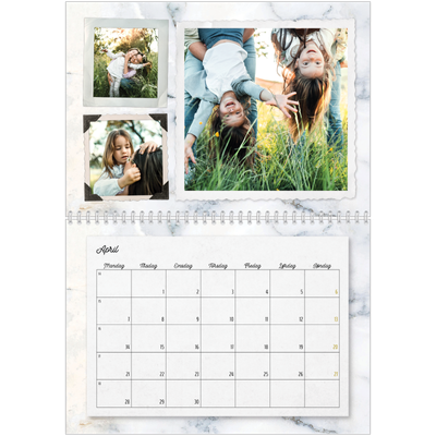 Fotokalender A4 dobbel (30 x 40 cm) — Vintage [April]