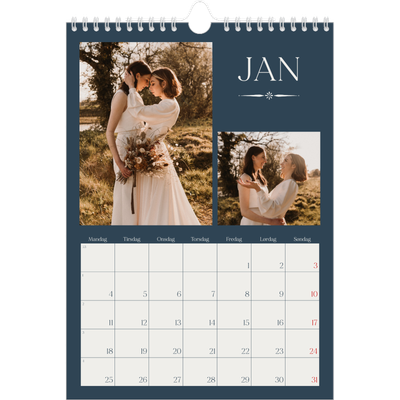 Fotokalender A4 (20 x 30 cm) — Skifer & seriffer [Januar]