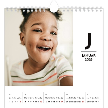 Fotokalender Kvadratisk — Bokstav i fokus