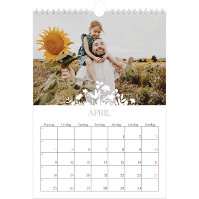 Fotokalender A4 (20 x 30 cm) — Blomstermotiv [April]