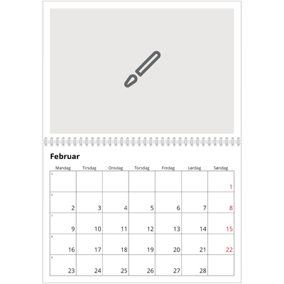Fotokalender A4 dobbel (30 x 40 cm) — Design selv [Februar]