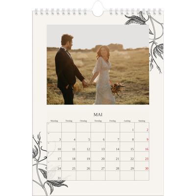 Fotokalender A4 (20 x 30 cm) — Blekk & blomst [Mai]