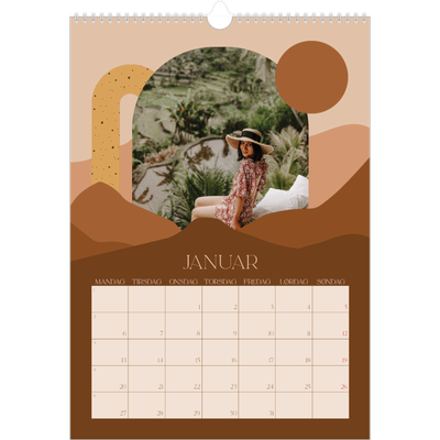 A3 Månedskalender — Nøytrale fjell [Januar]