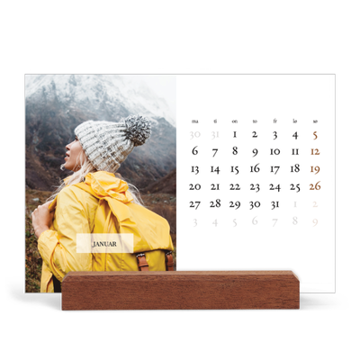 Bordkalender med trestativ - Liggende  — Klassisk kalender [Januar]