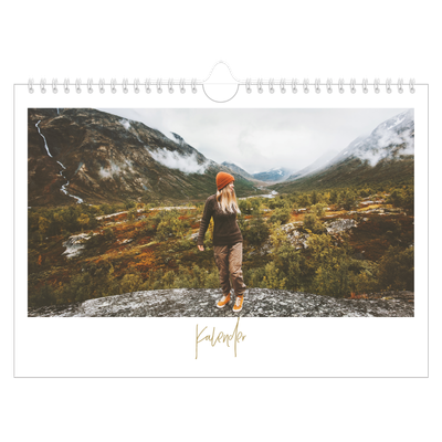 Fotokalender A4 — Håndskrevet måned [kalender-forside]