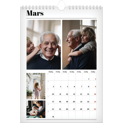 Fotokalender A4 (20 x 30 cm) — Avisstil [Mars]