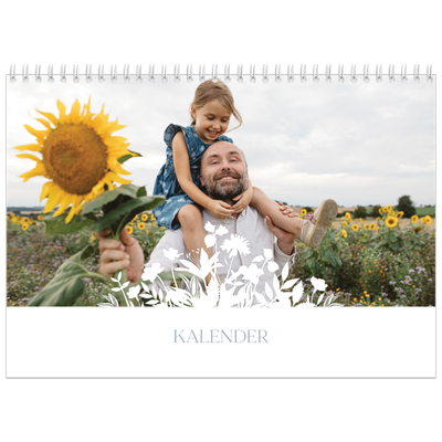 Fotokalender A4 dobbel (30 x 40 cm) — Blomstermotiv [kalender-forside]
