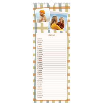 Fotokalender smal (15 x 40 cm) — Retro mønstre