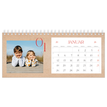 Bordkalender med foto — Røde detaljer