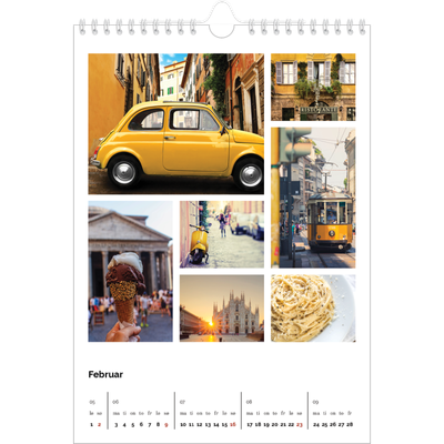 Fotokalender A4 (20 x 30 cm) — Enkelt bilderutenett [Februar]