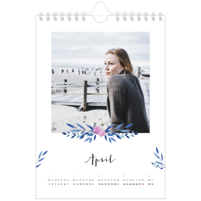 Fotokalender A5 — Blomsterillustrasjoner [April]