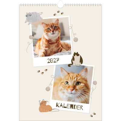A3 Månedskalender — Leken kattunge [kalender-forside]