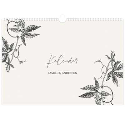Fotokalender A3 — Blekk & blomst [kalender-forside]