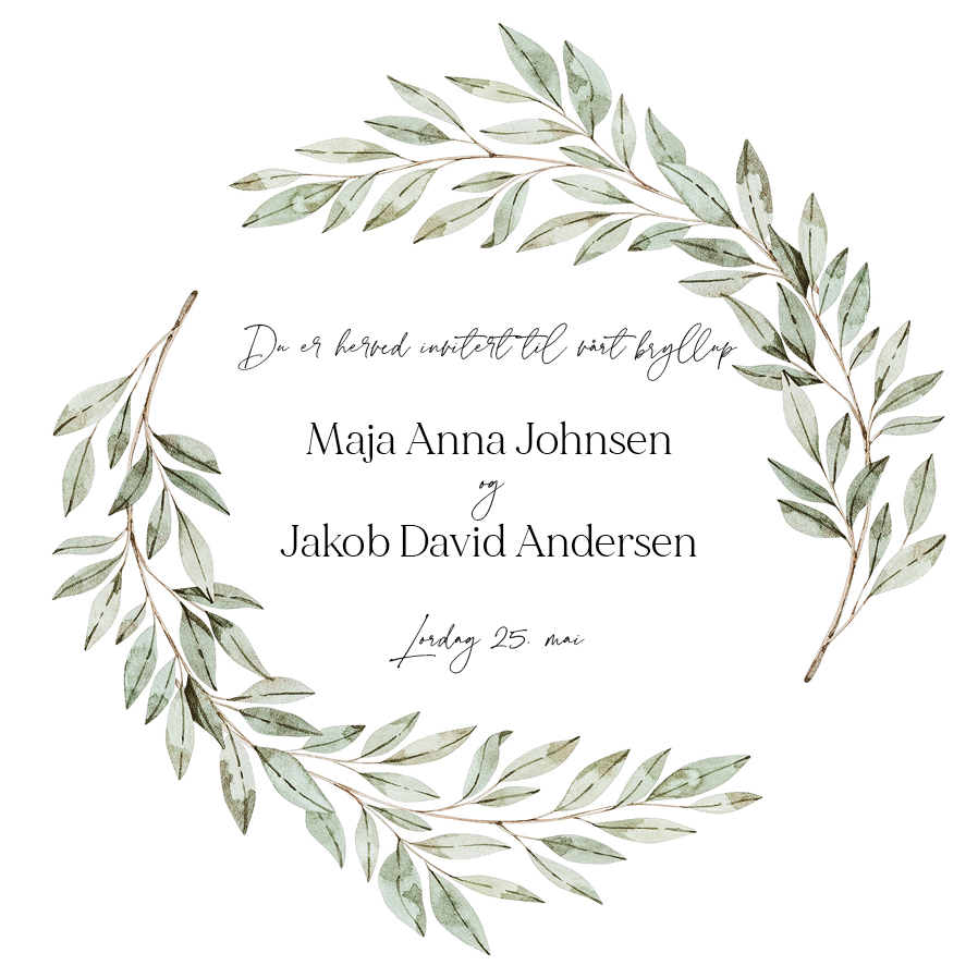 Invitasjoner — Hagebryllup