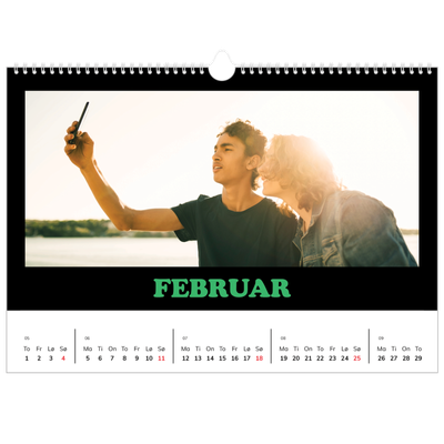 Fotokalender A3 — Morsom typografi [Februar]