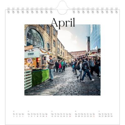 Månedskalender kvadratisk — Min reiseskildring [April]