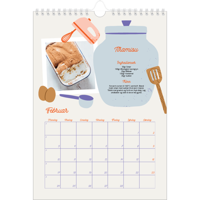 Fotokalender A4 (20 x 30 cm) — Året i oppskrifter [Februar]