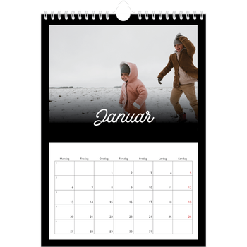 Fotokalender A4 — Sort minimalisme