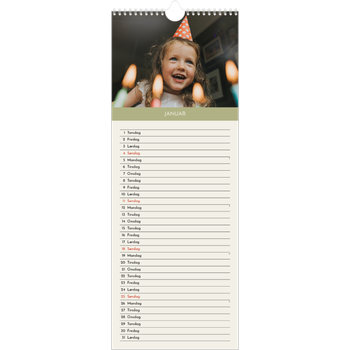 Fotokalender smal (15 x 40 cm) — Pastellkapitler