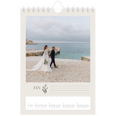 Fotokalender A5 — Initialer i blomst [Januar]