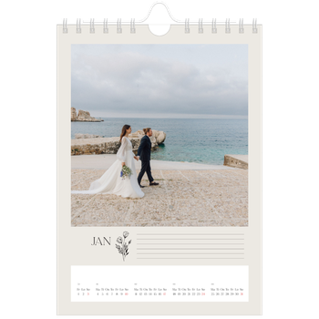 Fotokalender A5 — Initialer i blomst