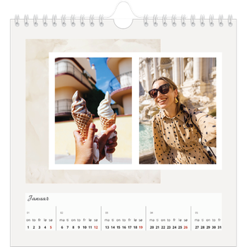 Fotokalender Kvadratisk — Pastellfarger