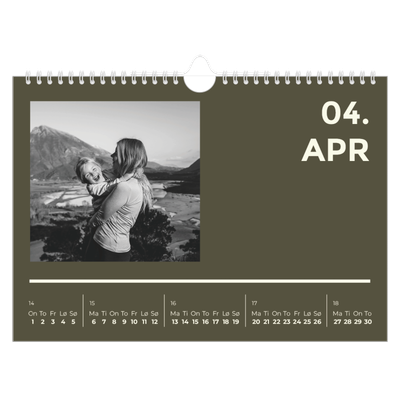 Fotokalender A4 — Moderne og dristig [April]