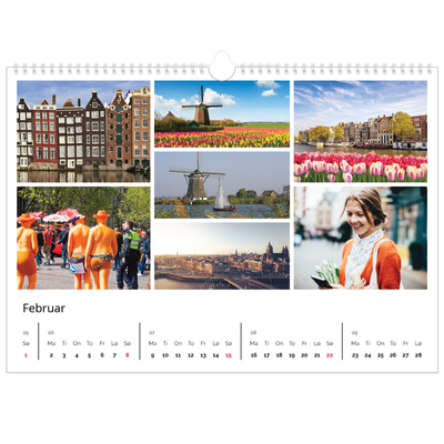 Fotokalender A3 — Bilderutenett [Februar]