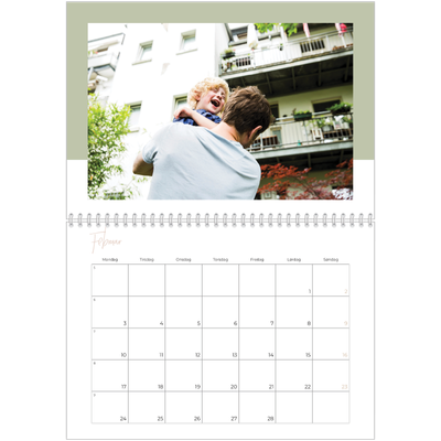 Fotokalender A4 dobbel (30 x 40 cm) — Kalender i jordfarger [Februar]