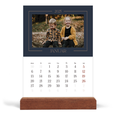Bordkalender med trestativ - Stående — Prøyssisk blå [Januar]