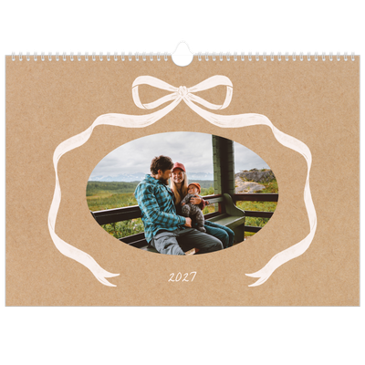 Fotokalender A3 — Ramme med sløyfe [kalender-forside]