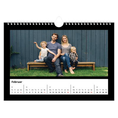 Fotokalender A4 — Svart ramme [Februar]