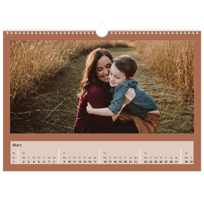 Fotokalender A3 — Kalender i jordtoner [Mars]