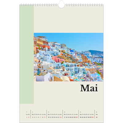 A3 Månedskalender — Verdens severdigheter [Mai]