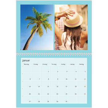 Fotokalender A4 dobbel — Skarpe farger
