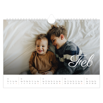 Fotokalender A4 — Håndskrevne måneder [Februar]