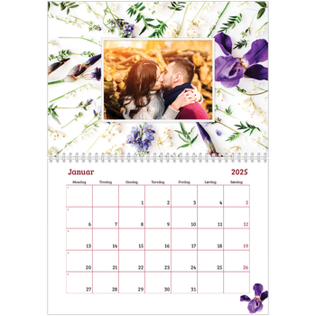 Fotokalender A4 dobbel — Blomsterbakgrunn