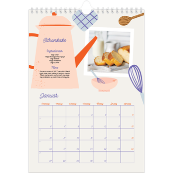 Fotokalender A4 — Året i oppskrifter